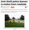 Theft banner stolen